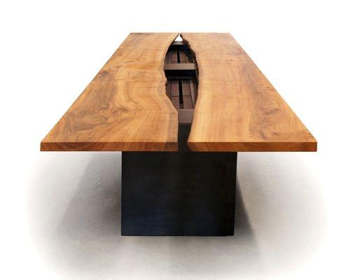 Live edge slab conference table for Google