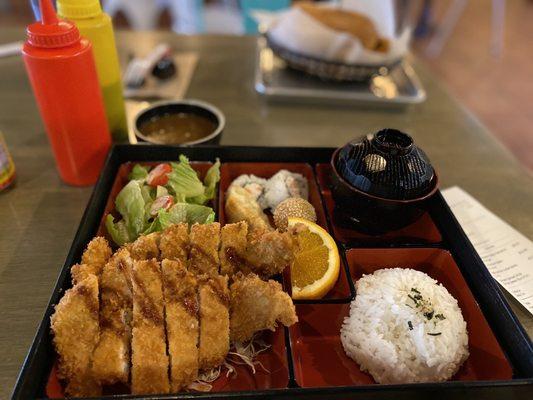 Chicken Katsu Bento Box with Curry on the side