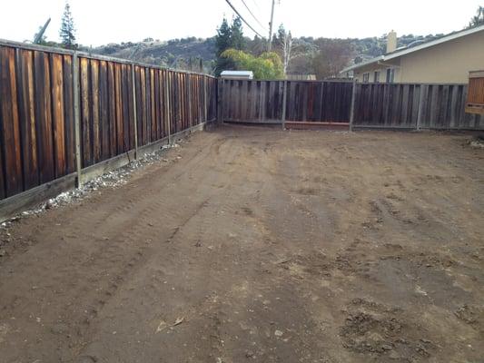 Backyard after pool removal in San Jose