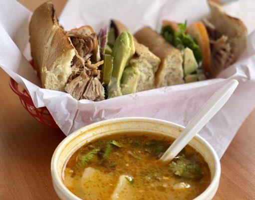 This soup and Sammie combo was recommended by their lovely staff today. A new Sammie w/ Chorizo Potato soup. Heavenly to say the least.