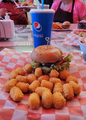 Hamburger with tots