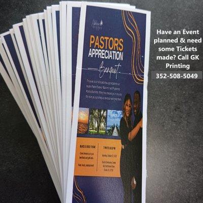 Let GK Printing in Eustis create your custom event tickets!