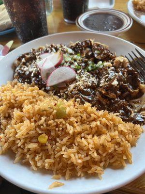 Mole Poblano plate