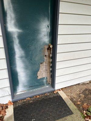 Broken back door