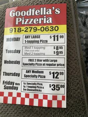 Weekly Specials