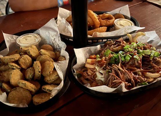 Fried Pickles French Fries Beer Battered Onion Rings