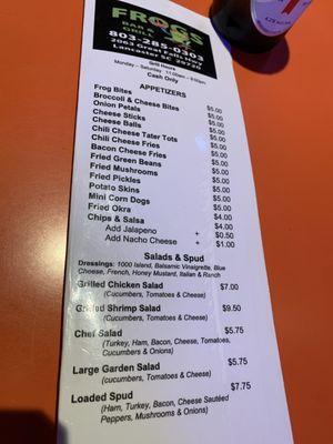 menu