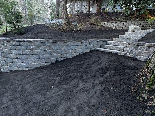 Retaining walls, Stair construction, Landscape Installation