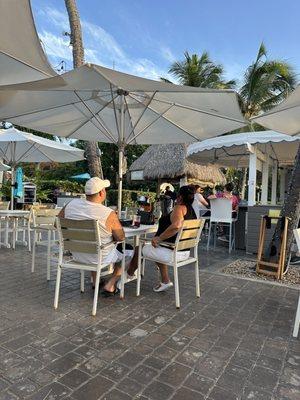 Outdoor patio with live music