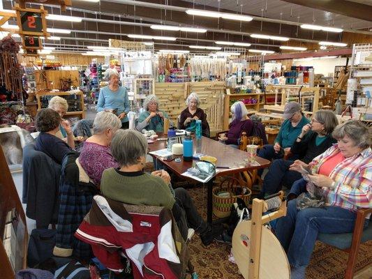 Our weekly Spinning & Knitting group