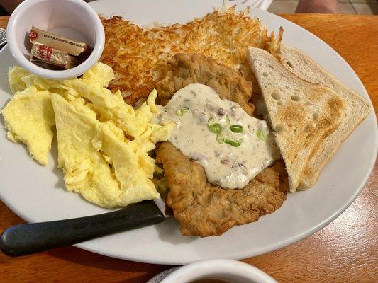 Country Fried Steak with toast