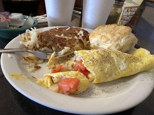 Tomato onion omelette