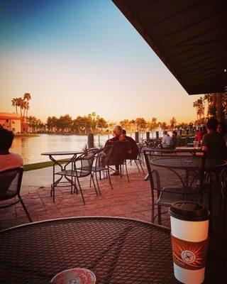 Outdoor patio on a very nice evening.