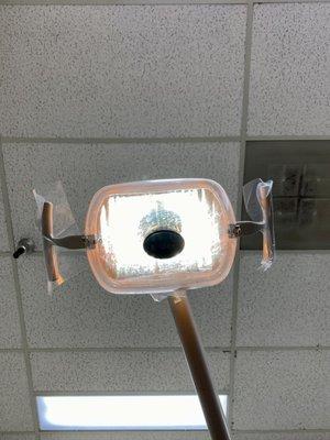 Light/lamp above dental chair