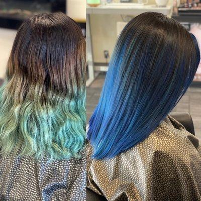 DodgerBlue  Balayage Ombré