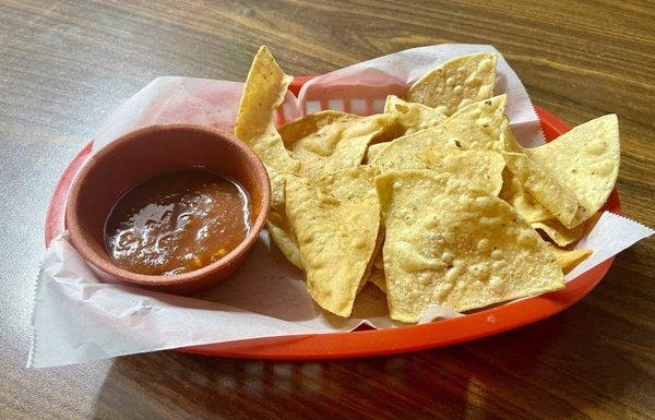 Complimentary chips and salsa