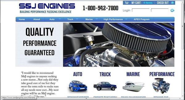 The S&J Engines homepage. Visit us today!