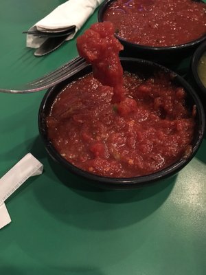 Salsa was inexplicable. See chunk of tomato. Tasted like marinara sauce.