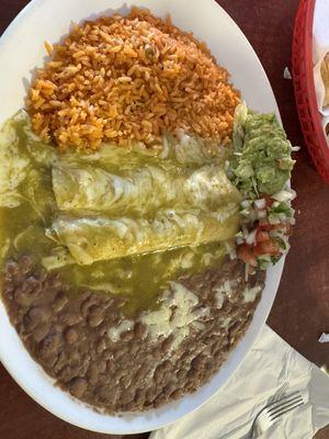 Chicken enchiladas with verde sauce