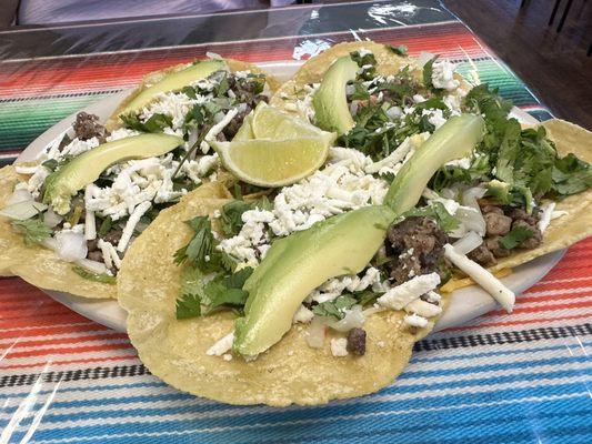 Beef and pork Mexican street tacos