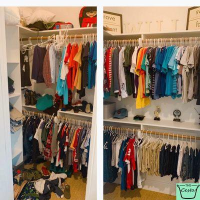 Organized kids closet