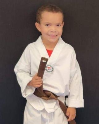 Preschooler earns Brown Belt.