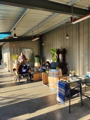 golden hour on the covered patio