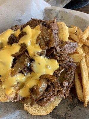 Philly Cheesesteak and fries