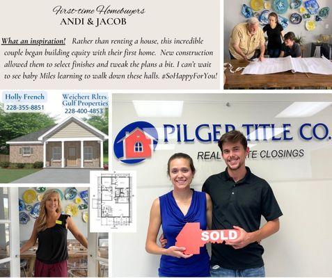 First-time homebuyers Andi and Jacob and building EQUITY! Congratulations on your custom built home.