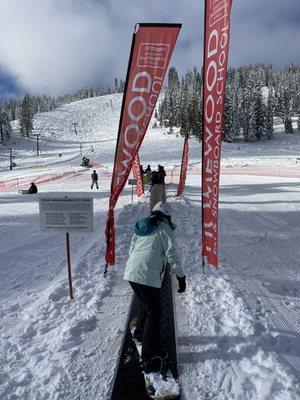 The super short magic carpet elevator on the bunny hill.