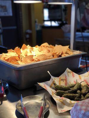 FREE chips and roasted jalapeños!!