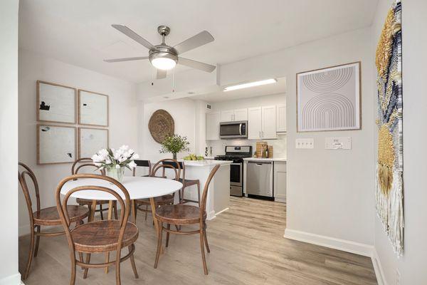 Dining and kitchen area