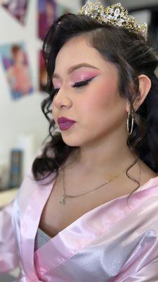 Sweet 16 (Quinceañera) makeup and hairstyle