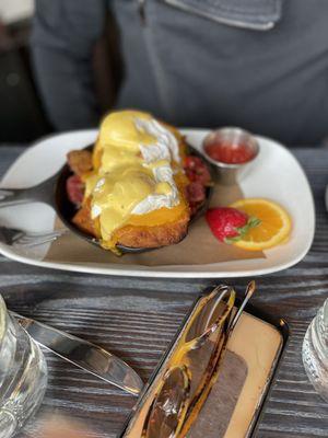 Hash with poached eggs