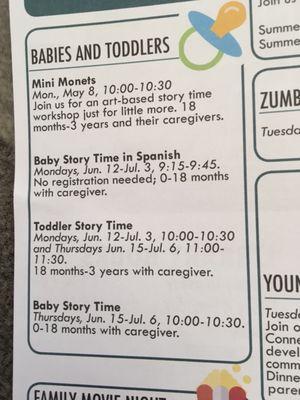 Options for babies and toddlers summer 2017 from Addison Reader