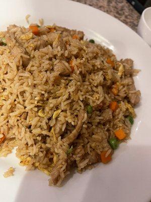 A mountain of pork fried rice.