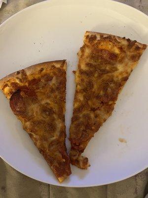 Pepperoni slices - notice the lack of cheese