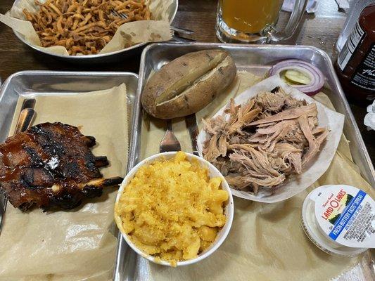 BBQ Dinner pulled pork and side of ribs