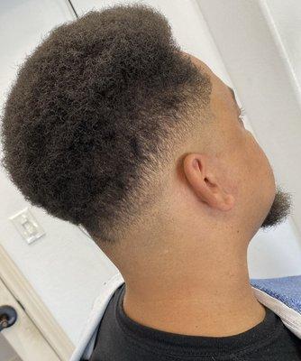 Mid fade with shape up on top