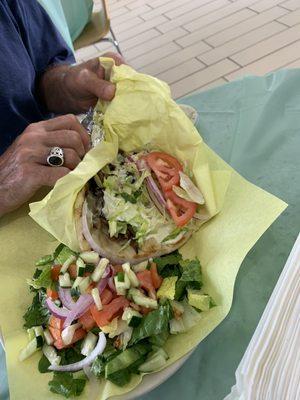 Halal Gyro with Salad