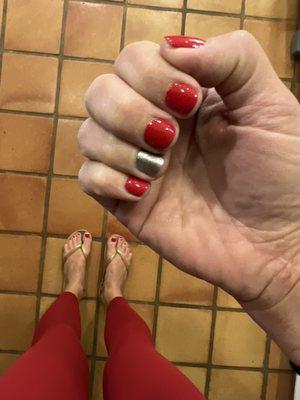 Holiday mani pedi.