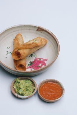 Crispy, vegetarian papas flautas