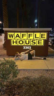 Waffle House sign that definitely deserves the pose