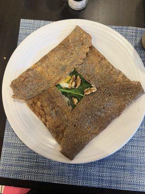 Cheesy Galette, added egg and spinach