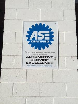 Oakley's employs ASI certified professionals.