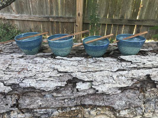 Hand Thrown Ceramic Rice and Ramen Bowls