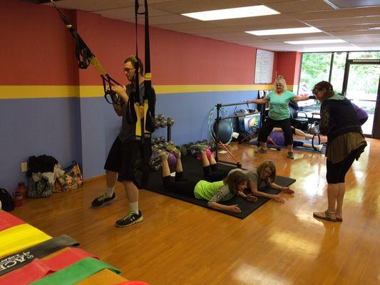 All of our fitness classes use a variety of fun exercises, including TRX.