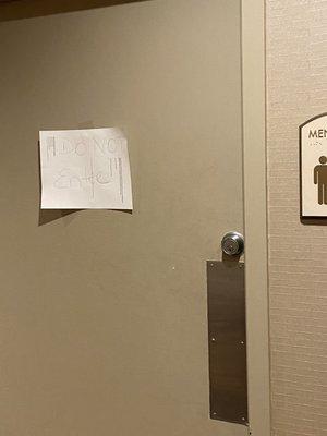 Men's room.