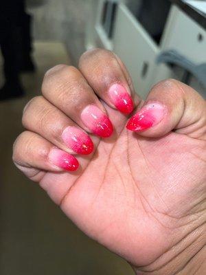 Right hand nails shorter'