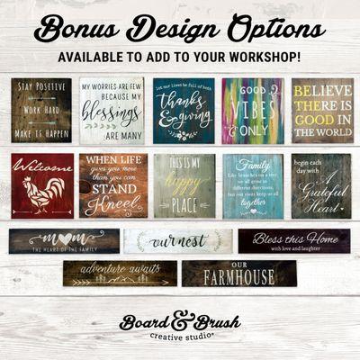 If you're feeling ambitious try adding a bonus sign to your regular workshop.